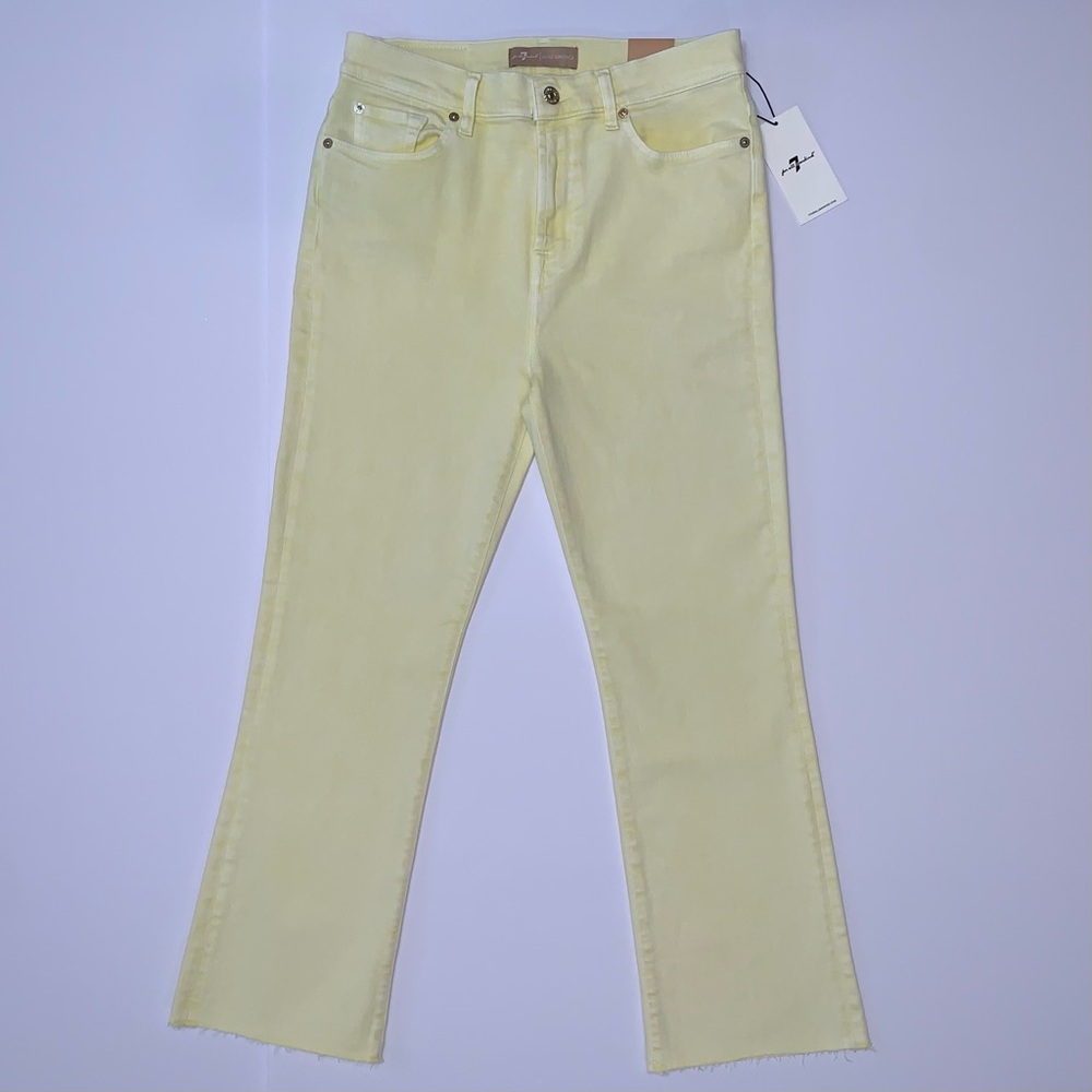 7 For All Mankind Women’s High-Waist Slim Kick Yellow Denim Jeans-Size 30 New